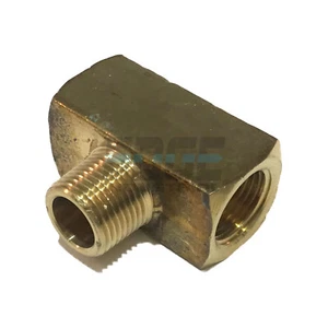 MESSING STECKER ABZWEIG T-STÜCK 3/8 ZOLL NPT KRAFTSTOFF/LUFT/WASSER/ÖL/GAS WOG - Bild 1 von 2