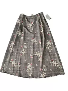 Jaclyn Smith Womens Fit & Flare Maxi Skirt Tweed look Floral BOHO Cottagecore 16 - Picture 1 of 8