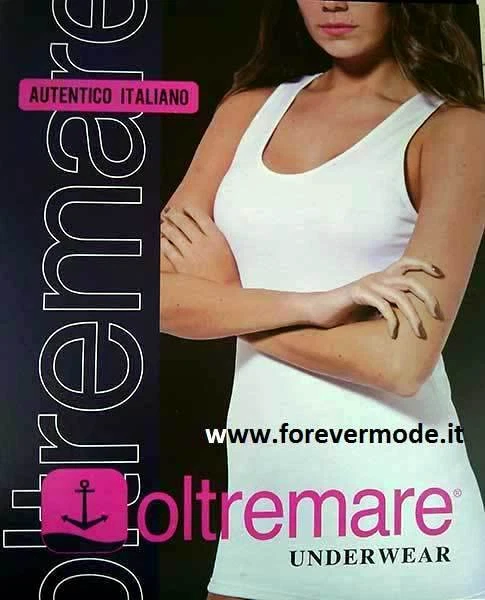 4 camisetas sin mangas Oltremare para mujer con correa ancha en cálido vellón algodón arte 547 Foto 1 de 1