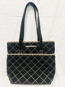 Longaberger Tote Bag Purse - Medium Brown/Black Handbag, Classic Style - Picture 1 of 5