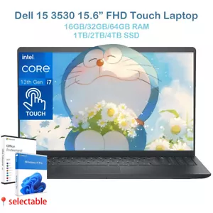 Dell Inspiron 15 3530 15.6”Touch Laptop Intel i7-1355U UpTo 64GB,4TB+OFP21+W11P - Picture 1 of 14