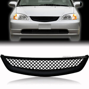 JDM Mesh Style Black ABS Front Grille For 2001-2003 Honda Civic Sedan Coupe