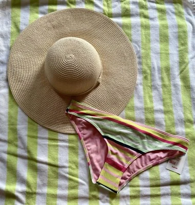 Roxy Stripe Soul Cheeky Bikini Bottoms Size XL New - Image 1 of 4