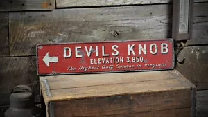 Custom Devil's Knob Golf Destination Sign - Rustic Hand Made Wooden - Picture 1 of 1