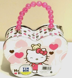 Sanrio Hello Kitty 2007' de colección tapa con bisagras de hojalata mango con cuentas rosa 9" - Imagen 1 de 9