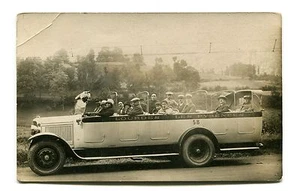 Vintage Postcard RPPC LOURDES LES PYRENEES Touring Car early auto pilgrimage - Picture 1 of 2