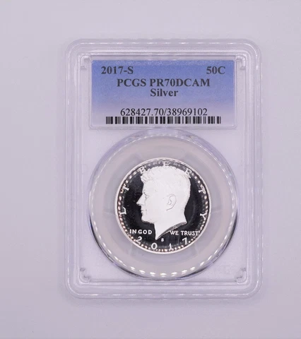 2017-S Silver Kennedy Half Dollar PCGS PR70DCAM Proof 70 FREE SHIPPING Cover