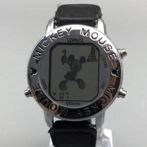 Vtg Lorus Mickey Mouse Watch Unisex 26mm Dancing Mickey V591-4A00 New Battery - Picture 1 of 14