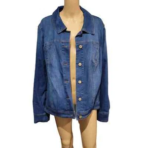 Isaac Mizrahi Live Button Up Denim Jacket 28W - Picture 1 of 6