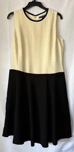 Lauren Ralph Lauren Cream & Black Colour Block Career/Cocktail Dress size 12 - Picture 1 of 9