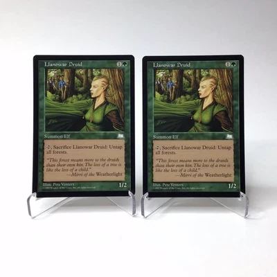 (2) Magic: The Gathering Llanowar Druid MTG Weatherlight Vintage 1997 LP - Image 1 of 2