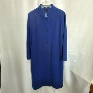 M.G Kinsler Damen Mantel Jacke Lang Wolle, Nylon Blau Größe-8 Made In USA - Bild 1 von 15