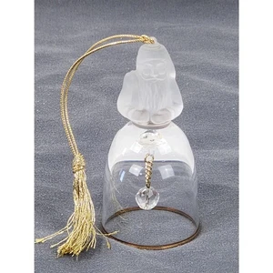 LENOX Santa Bell (Vintage 1989) Frosted Crystal Christmas Ornament - Picture 1 of 11