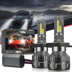 H4 9003 LED Headlight Bulbs Hi Low Beam Combo Conversion Kit 6000K White Canbus - Picture 1 of 10