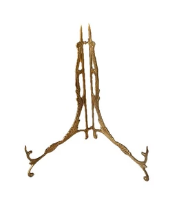 Vintage verzierte Messing Schnörkel klappbare Staffelei Platte Bilderständer 9” hoch x 7” breit - Bild 1 von 11