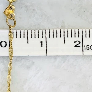 Vintage 14K massive Gelbgold Halskette Singapur Kette gedreht 1mm 1,39gr 24" - Bild 1 von 8