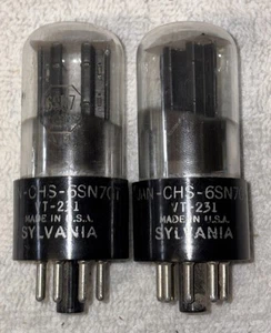 Matched Pair Sylvania 6SN7GT VT-231 “bad Boy”  Tubes Amplitrex NOS Same Date #3 - Picture 1 of 8