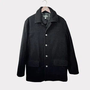 Vtg. J. Crew Coat Men's M Italian Wool Button Front Peacoat Quilted Lining Navy - Picture 1 of 13