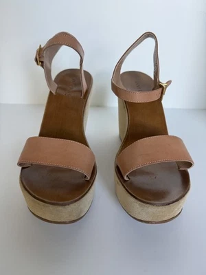 Anne Klein Suede And Leather Platform Sandals 8/39 Made In Italy Worn Once - Image 1 of 4