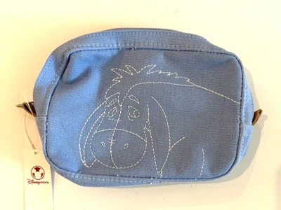 FD Eeyore Blue Canvas Makeup Pouch Purse Organizer Authentic Disney Zipper New - Image 1 of 4