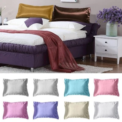 Throws Bedroom Decor Cushion Cover Imitation Silk Pillow Case Satin Pillowcases - image 1 of 4