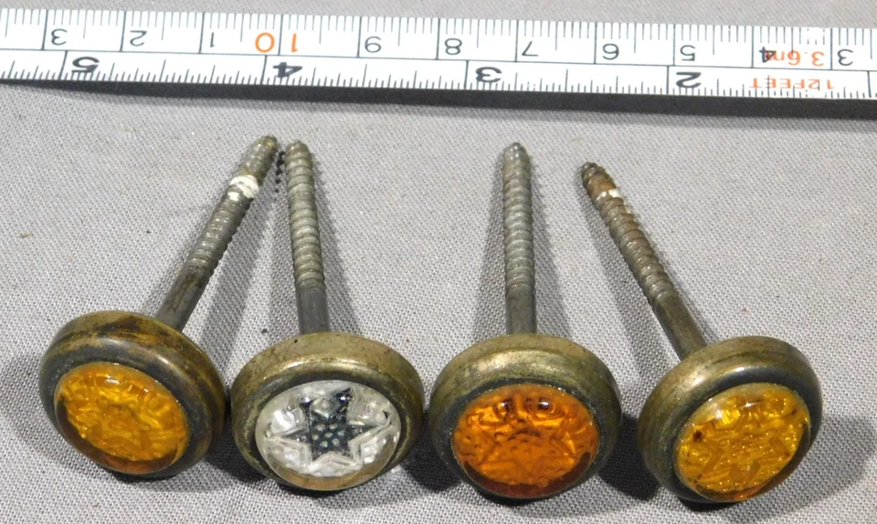 Antiguo juego de 4 tornillos de atar cortinas victorianas cortinas sulfuro vidrio estrellas Foto 1 de 4