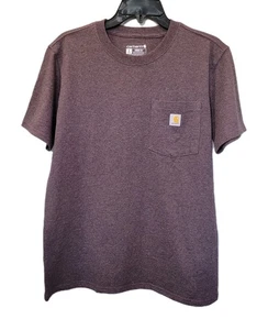 Carhartt T Shirt Manica Corta Uomo Piccola Viola Cotone Girocollo Tasca K87-W - Foto 1 di 6