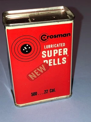 Новый винтажный Crosman Super Pells калибр .22 Олово 500 гранул запечатанное США - Изображение 1 из 4