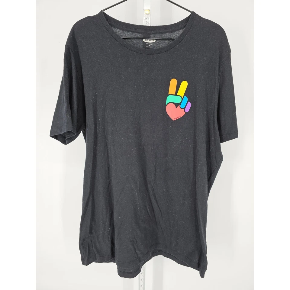 Old Navy Womens XL Short Sleeve T Shirt You Me Love Family Rainbow Soft Washed - Image 1 of 4