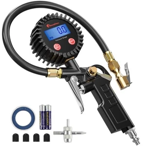 Gonfiatore Digitale per Pneumatici con Manometro, Mandrino Aria 250 PSI e Compressore A... - Foto 1 di 6