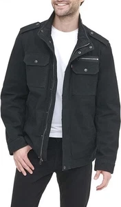 Levis Men LG-T Tall Military Jacket Black Washed Cotton Ripstop Canvas Unfilled - Picture 1 of 10