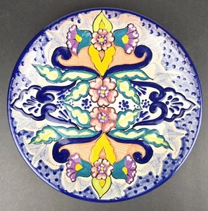 Talavera Style Pue Mexico Signed Pottery Platter Plate 12" - Picture 1 of 9