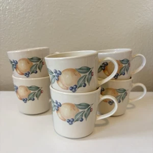 Set di sei tazzine da caffè vintage anni 90 Corning USA modello frutta abbondante - Foto 1 di 6