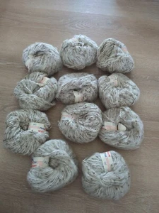 11 Vintage Pingouin Mystere Mohair Wool Blend FluffyYarn Cream Brwn 98 Yds Lot - Picture 1 of 6