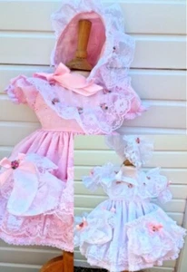 DREAM 0-5 lat BABY GIRLS PEŁNY STRÓJ SUKIENKA MASKA SKARPETKI MAJTKI RÓŻOWE BIAŁE  - Zdjęcie 1 z 10