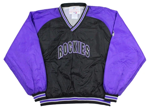 Colorado Rockies Vintage 90's Chalk Line Pullover Windbreaker Jacket Size XL Cover