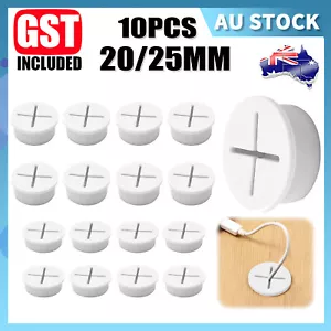 10 PCS Desk Cord Grommet, Flexible Silicone Cable Hole Cover Round Gasket AU - Picture 1 of 14