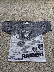 Vintage Magic Johnson Raiders AOP Large T-Shirt All Over Print Team NFL AMW T's - Bild 1 von 18