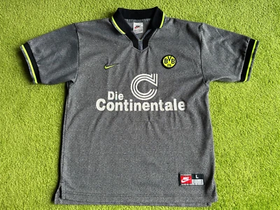 Trikot Shirt Jersey Borussia Dortmund BVB Nike Continentale 1997  grau Gr. 164 - Bild 1 von 4