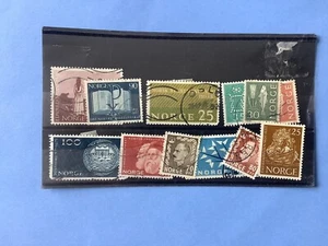 TWELVE NORGE / NORWAY POSTAGE STAMPS - Picture 1 of 3