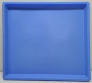 Multi Purpose Plastic Serving Tray 16.5" x 14.75"x 1" Stackable Nesting Blue x50 - Picture 1 of 6