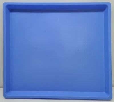 Multi Purpose Plastic Serving Tray 16.5" x 14.75"x 1" Stackable Nesting Blue x50 - Image 1 of 4
