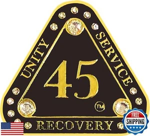 (1-55 Jahre) AA 45 Jahre "Midnight Crystals" Dreiecksmünze - Alkoholiker Anonym - Bild 1 von 2