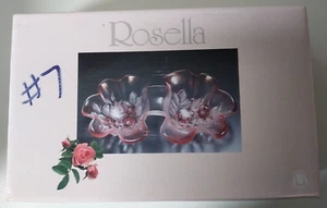 Plato de vidrio Rosella vintage, rosa, vidrio Walther original, 4226/6 con caja - Imagen 1 de 13