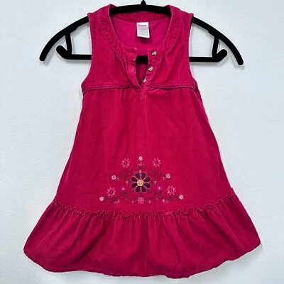Gymboree Maroon Corduroy Dress Fall Festive Thanksgiving Family Pictures Girls 4 - Image 1 of 4
