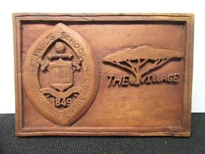 Escudo de armas grande tallado a mano St Paul's School Brooklandville Md ¡¡Leer y fotos!!! - Imagen 1 de 7