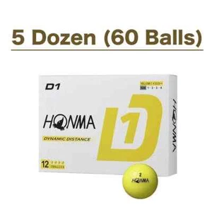 HONMA D1 Golf Balls 2024 Model BT2401 5 Dozen (60 pcs) Yellow Japan NEW - Picture 1 of 4