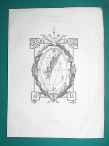 1870s ARCHITECTURE PRINT - Fabcy Ornamental Ironwork Design with Initial B - Picture 1 of 2
