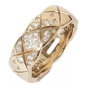 CHANEL CC Coco Crush Ring 18K Pink Gold/Diamond US#6.75 - Picture 1 of 12
