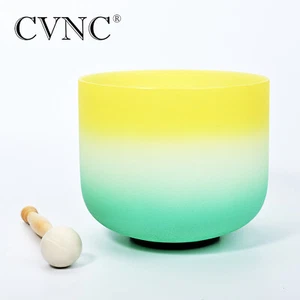 CVNC 432Hz 8"" E Chakra Solar Color Caramelo Cristal Cantor Cuenco Sonido Sanación - Imagen 1 de 8